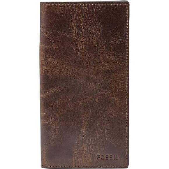 Fossil Men's Derrick Leather Executive Checkbook Wallet for Men - Picture 5 of 5